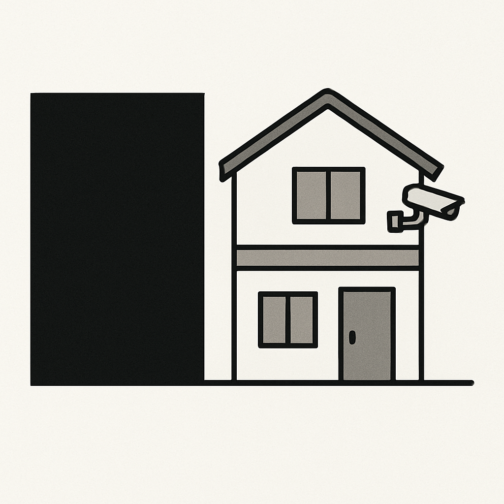 防犯カメラのプライバシーマスク設定の例